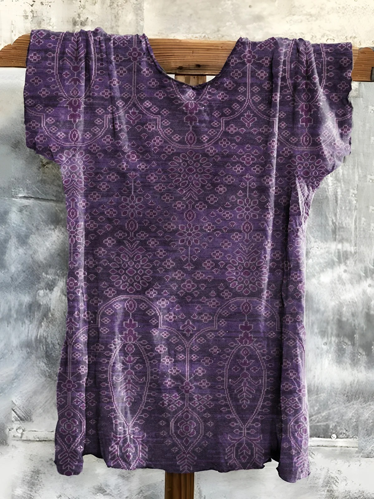 Women's Art Painting Purple Vintage Floral Print Long Sleeve Shirt Women's Art Painting Purple Vintage Floral Print Long Sleeve Shirt