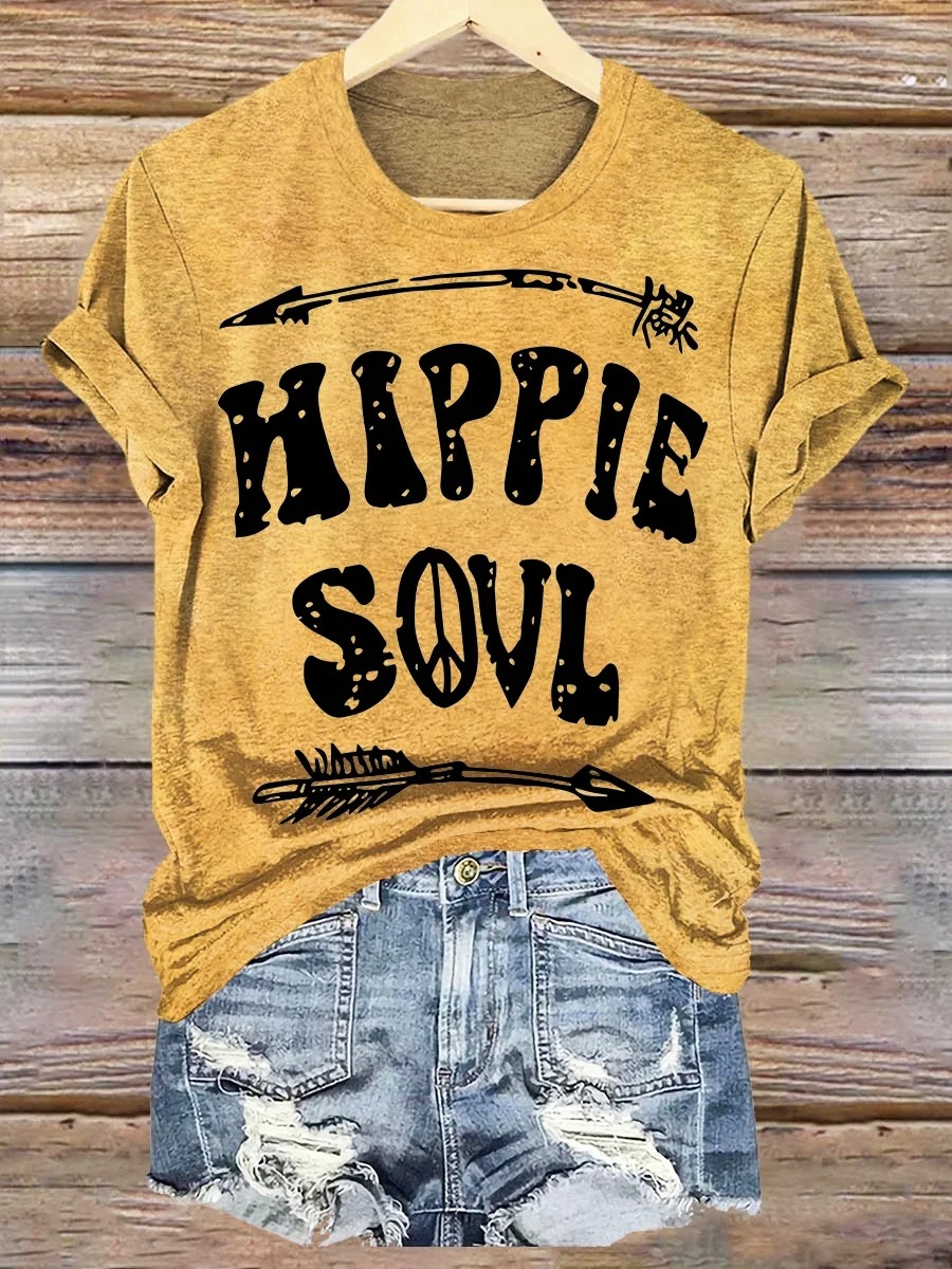 Letter Short Sleeve Crew Neck Boho Dress Letter Short Sleeve Crew Neck Boho Dress